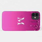 Glam & Fuchsia Ombre Glitter Gepersonaliseerd Mono Case-Mate iPhone Case (Achterkant (horizontaal))