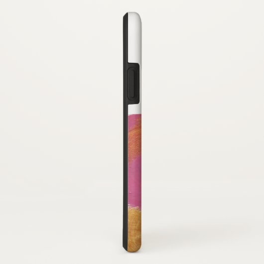 Glam Fuchsia Pink and Gold Circles op wit Case-Mate iPhone Case (Achterkant / rechts)