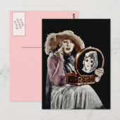 Glam Gal die in Mirror kijkt Briefkaart (Voorkant / Achterkant)