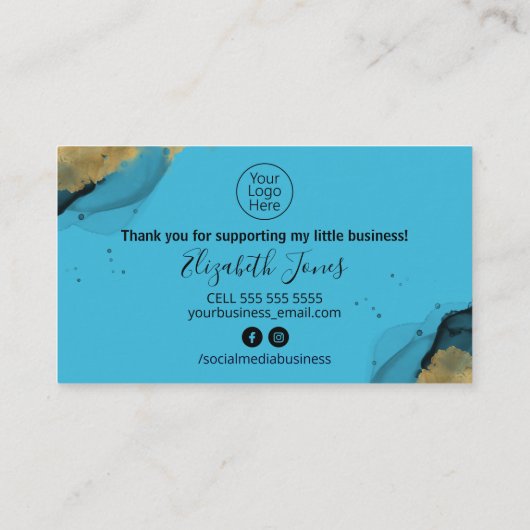 Glam Galaxy Gold Ink Hartelijk dank voor uw aankoo Visitekaartje (Achterkant)