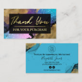 Glam Galaxy Gold Ink Hartelijk dank voor uw aankoo Visitekaartje (Voorkant / Achterkant)