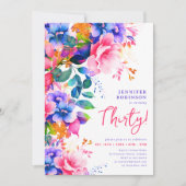 Glam Garden Waterverf 30e geboortedag Kaart (Voorkant)