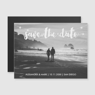 Glam Garland of Stars Photo Wedding Save the Date Magnetische Uitnodiging