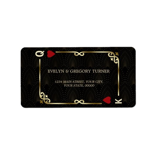 Glam Gatsby Casino Las Vegas Poker Wedding Etiket (Voorkant)
