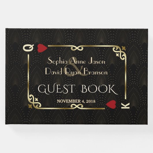 Glam Gatsby Casino Las Vegas Poker Wedding Gastenboek (Voorkant)