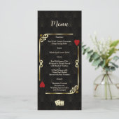Glam Gatsby Casino Las Vegas Poker Wedding Menu (Staand voorkant)