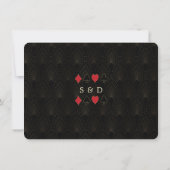 Glam Gatsby Casino Las Vegas Poker Wedding Save The Date (Achterkant)