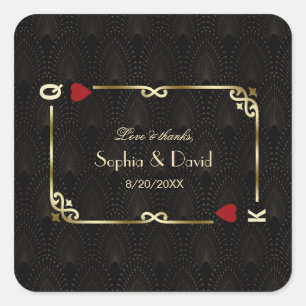 Glam Gatsby Casino Las Vegas Poker Wedding Vierkante Sticker