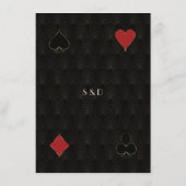 Glam Gatsby Casino Vegas Wedding Reception Informatiekaartje (Achterkant)