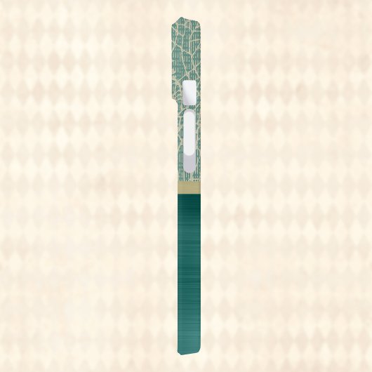 glam geborsteld Blauwgroen textiellook monogram Case-Mate iPhone Case