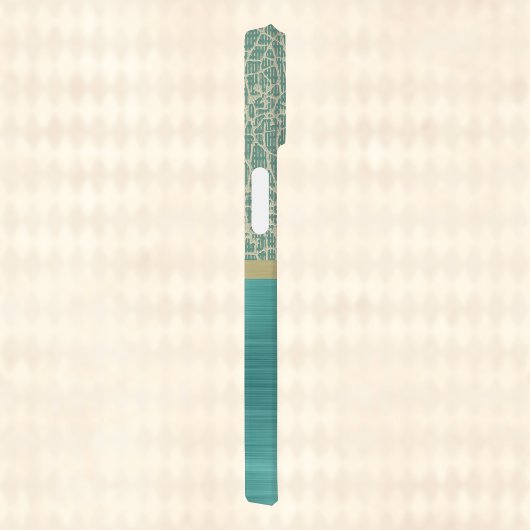 glam geborsteld Blauwgroen textiellook monogram Case-Mate iPhone Case