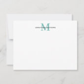 Glam geborsteld Metaal Blauwgroen Groen Klassiek M Notitiekaartje (Voorkant)