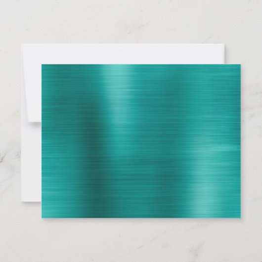 Glam geborsteld Metaal Blauwgroen Groen Klassiek M Notitiekaartje (Achterkant)