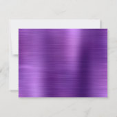 Glam geborsteld Metaal Paars Klassiek Monogram Notitiekaartje (Achterkant)