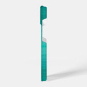 Glam geborsteld Metallisch Blauwgroen Elegant Scri iPhone Hoesje (Linkerkant)