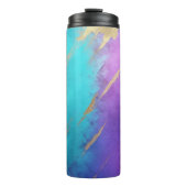 Glam gedesdistresseerde paarse turquoise goud thermosbeker (Voorkant)