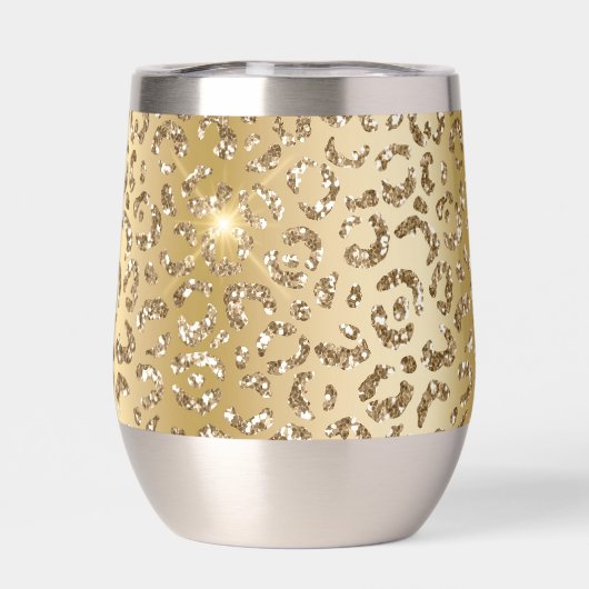 Glam Geel Goud Glitter Luipaard (Achterkant)
