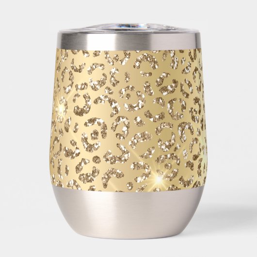 Glam Geel Goud Glitter Luipaard (Voorkant)