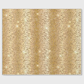 Glam Geel Goud Glitter Luipaard Cadeaupapier (Vlak)