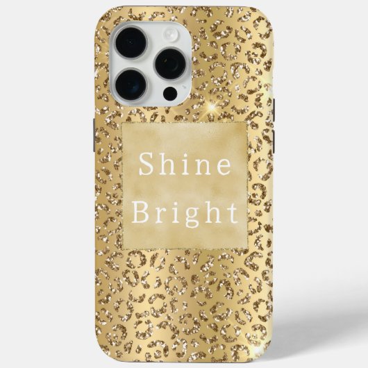 Glam Geel Goud Glitter Luipaard Case-Mate iPhone Case (Achterkant)