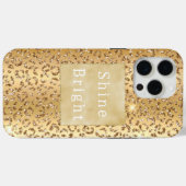 Glam Geel Goud Glitter Luipaard Case-Mate iPhone Case (Achterkant (horizontaal))