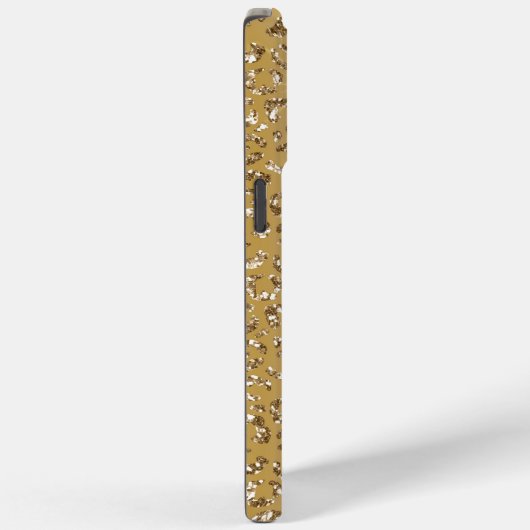 Glam Geel Goud Glitter Luipaard Case-Mate iPhone Case (Achterkant / Rechts)