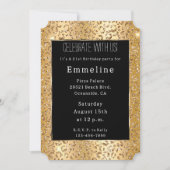 Glam Geel Goud Glitter Luipaard Kaart (Voorkant)