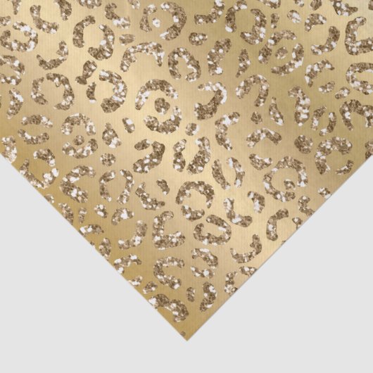 Glam Geel Goud Glitter Luipaard Tissuepapier (Detail)