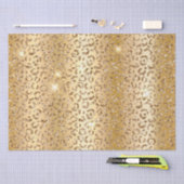 Glam Geel Goud Glitter Luipaard Tissuepapier (Craft)