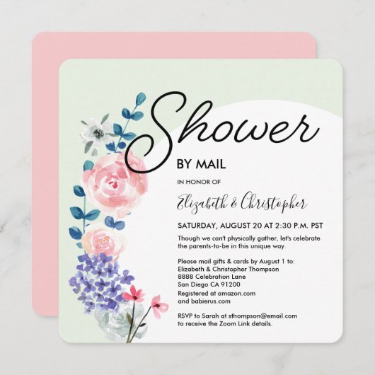 Glam Gender Neutral Whimsical Baby shower per post Kaart (Voorkant / Achterkant)