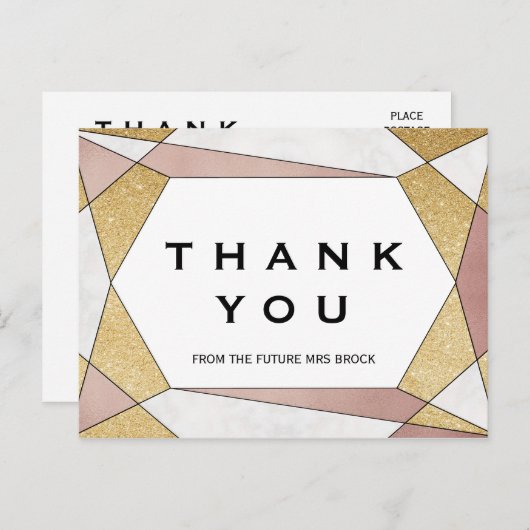 Glam Geometric Diamond Briefkaart (Voorkant / Achterkant)