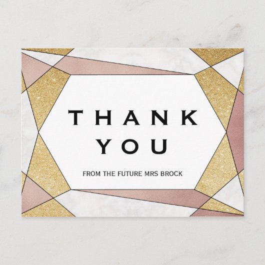 Glam Geometric Diamond Briefkaart (Voorkant)