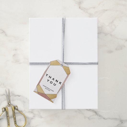 Glam Geometric Diamond Cadeaulabel (Met Touw)