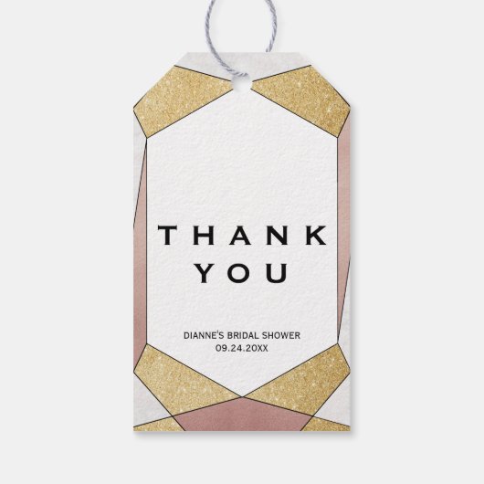 Glam Geometric Diamond Cadeaulabel (Achterkant)