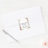 Glam Geometric Diamond Dank u voor uw huwelijk Vierkante Sticker (Envelop)