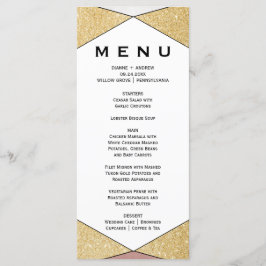 Glam Geometric Diamond Dinner Menu Kaart