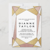 Glam Geometric Diamond Lingerie Shower Kaart (Voorkant)