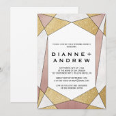 Glam Geometric Diamond Wedding Brunch Kaart (Voorkant / Achterkant)