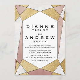 Glam Geometric Diamond Wedding Kaart