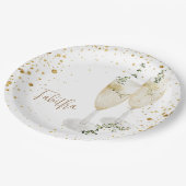 Glam gepersonaliseerde champagneglazen Vrijgezelle Papieren Bordje (Gekanteld)