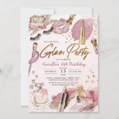 Glam Girl Birthday Spa Party Kaart (Voorkant)