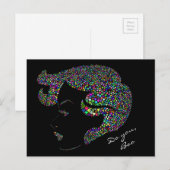 Glam Girl-energiebesparingsquote Briefkaart (Voorkant / Achterkant)