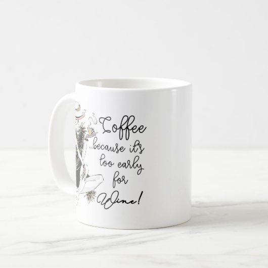 Glam Girl - Koffie omdat het te vroeg is voor wijn Koffiemok (Voorkant links)