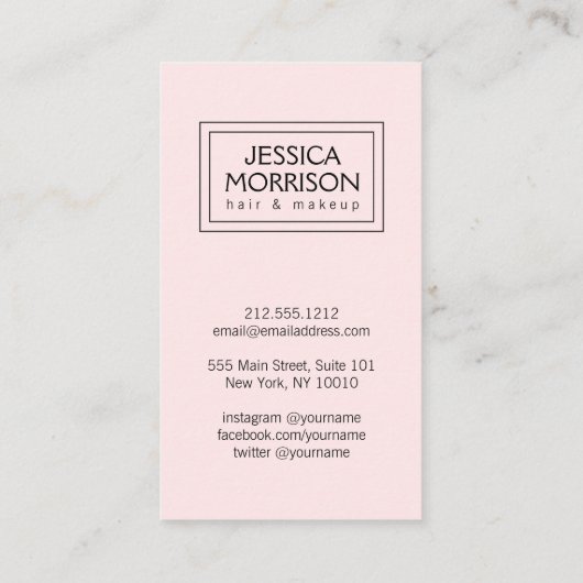 Glam Girl LT Pink Hair Salon Beauty Visitekaartje (Achterkant)