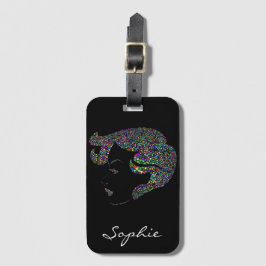 Glam girl met hart bagagelabel