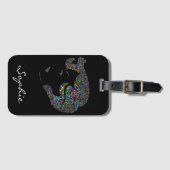 Glam girl met hart bagagelabel (Voorkant (horizontaal))