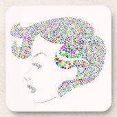 Glam girl met hart bier onderzetter (Voorkant)