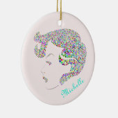 Glam girl met hart keramisch ornament (Rechts)