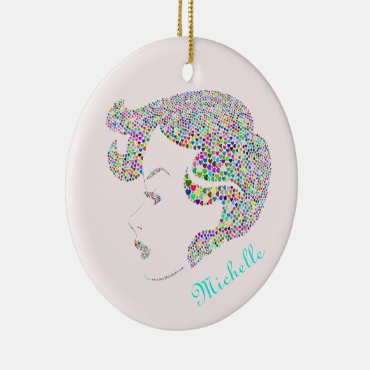 Glam girl met hart keramisch ornament (Rechts)