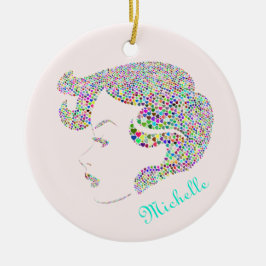 Glam girl met hart keramisch ornament